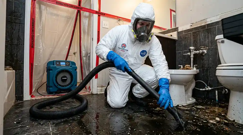 Category 3 sewage backup cleanup and antimicrobial treatment in Inglewood, CA